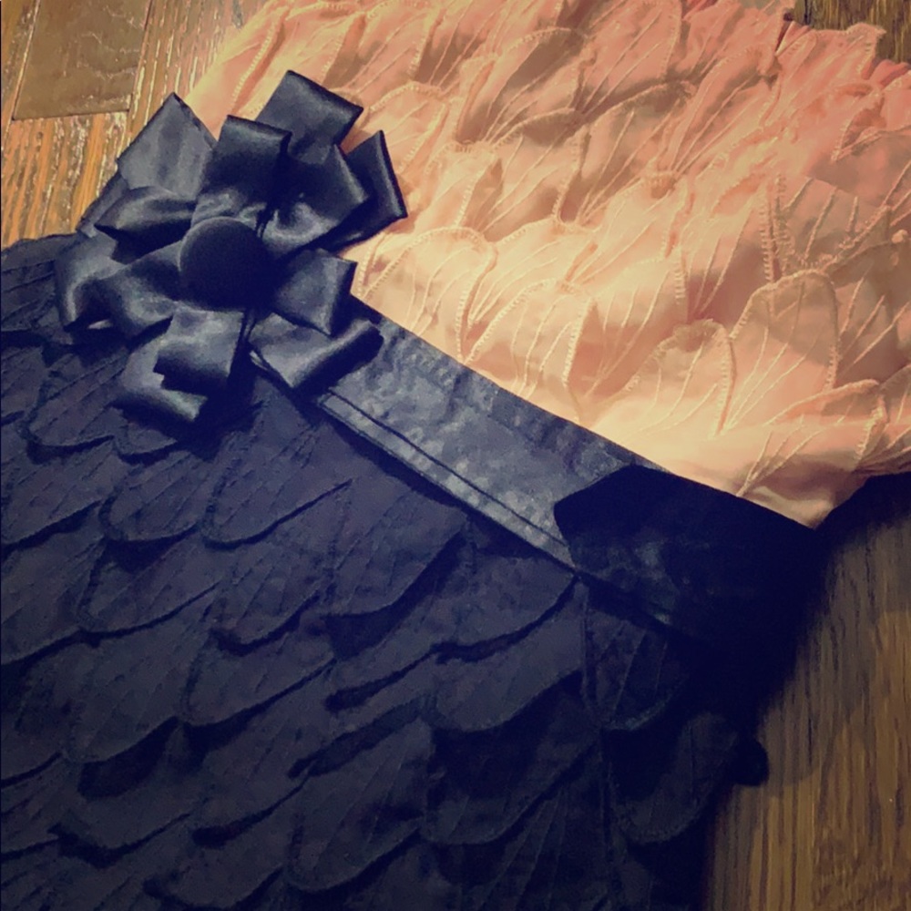 Petal detail strapless sheath